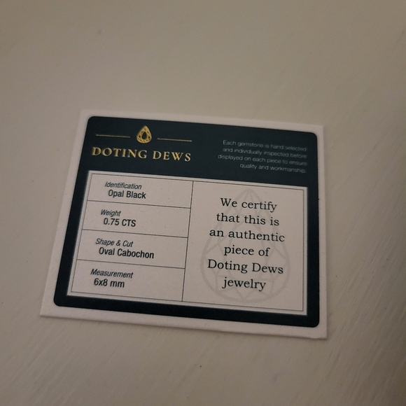 Black Opal Cetus Pendant Necklace with 18k Gold Plated Chain - Picture 5 of 6